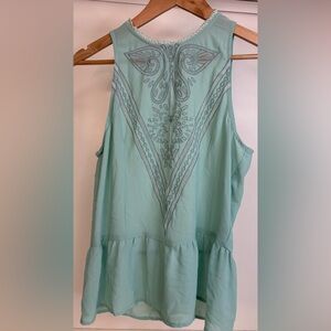 LUSH Sheer Sleeveless Mint Top sz Med
